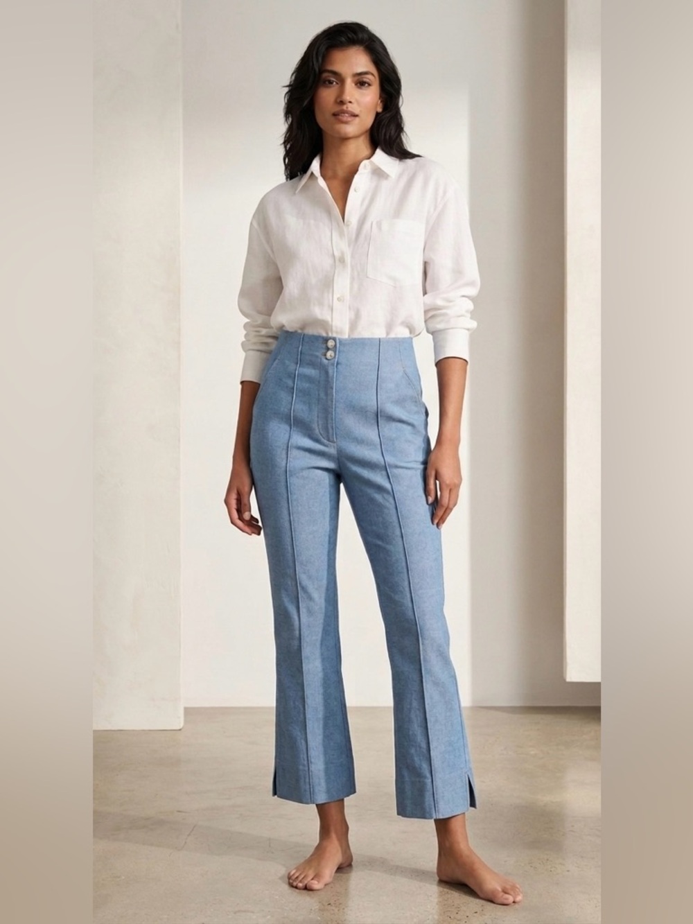 Veronica‎ Beard Blue Denim-Trim Jacket